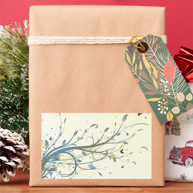 Adesivo Retangular Borboleta Floral (Criador carregado)