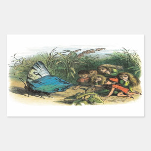 Adesivo Retangular Borboletas Elf Trabalho de arte Cute Elves