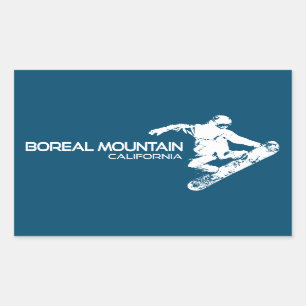 Adesivo Retangular Boreal Mountain California Snowboarder