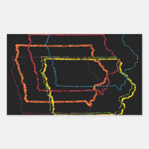 Adesivo Retangular borrão do orgulho de iowa