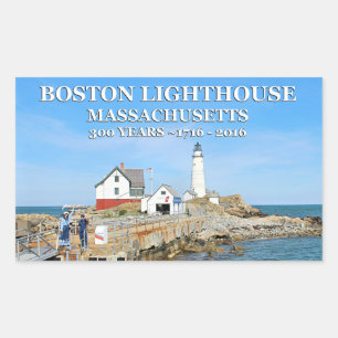 Adesivo Retangular Boston Lighthouse, Massachusetts