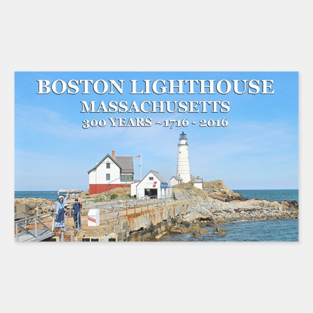 Adesivo Retangular Boston Lighthouse, Massachusetts (Frente)