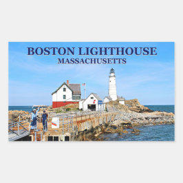 Adesivo Retangular Boston Lighthouse, Massachusetts Stickers