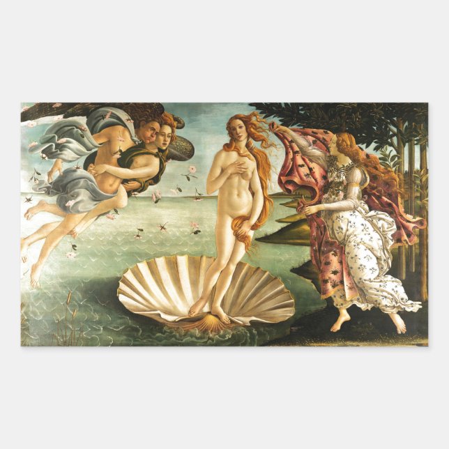 Adesivo Retangular Botticelli Nascimento Da Pintura Renascentista De  (Frente)