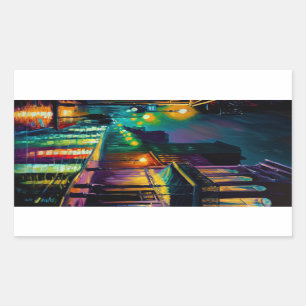 Adesivo Retangular Bourbon Street Nova Orleans Laptop/Refrigerador