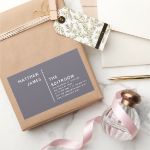 Adesivo Retangular Branca de Cinzas Mínima Roxa Moderna Simples