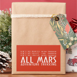 Adesivo Retangular Branca Vermelha Engraçada, Todos os Mars Trekings 