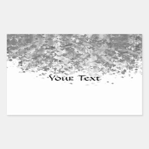 Adesivo Retangular Branco e brilho do falso personalizado