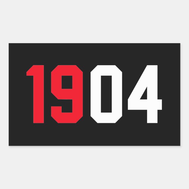 Adesivo Retangular Branco Vermelho Benfica 1904 (Frente)