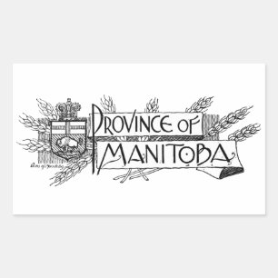 Adesivo Retangular Brasão do vintage de Manitoba