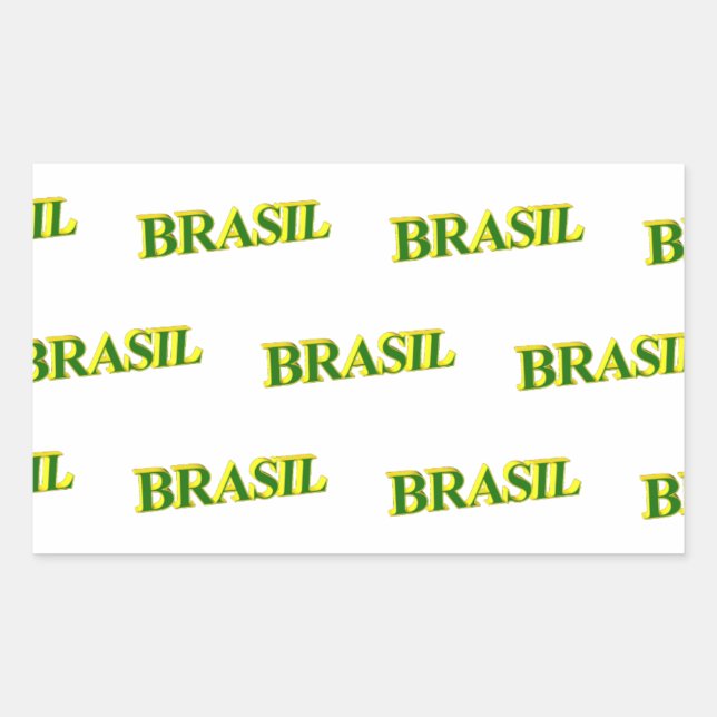 Adesivo Retangular Brasil 3D (Frente)