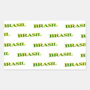 Adesivo Retangular Brasil 3D