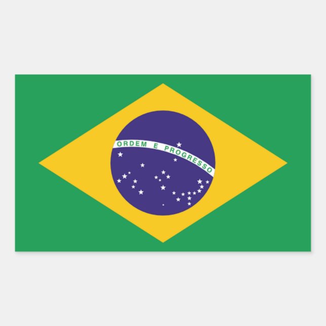 Adesivo Retangular Brasil: Bandeira do Brasil (Frente)