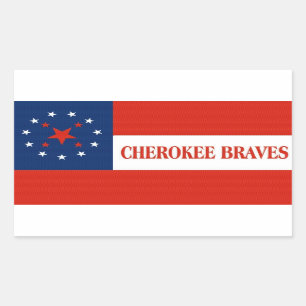 Adesivo Retangular Braves Cherokee embandeira, os Estados Unidos
