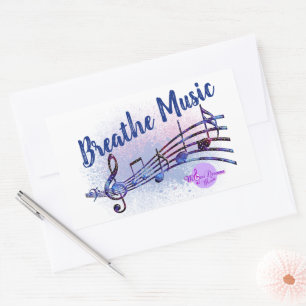Adesivo Retangular Breathe Music MoonDreams Logotipo de música
