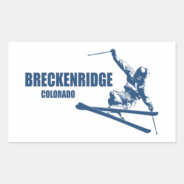 Adesivo Retangular Breckenridge Colorado Skier (Frente)