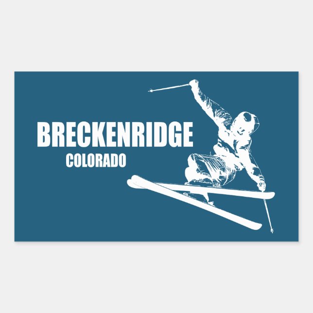 Adesivo Retangular Breckenridge Colorado Skier (Frente)