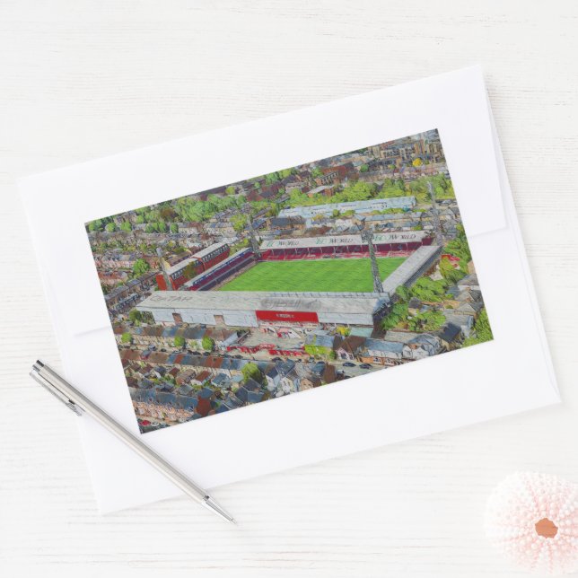 Adesivo Retangular Brentford FC Griffin Park Stadium Aerial Art (Envelope)
