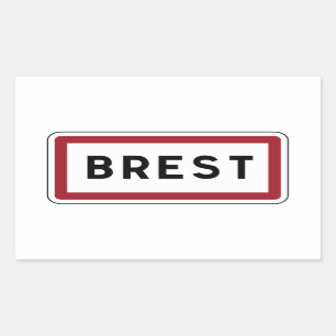 Adesivo Retangular Bresta, sinal de estrada, France