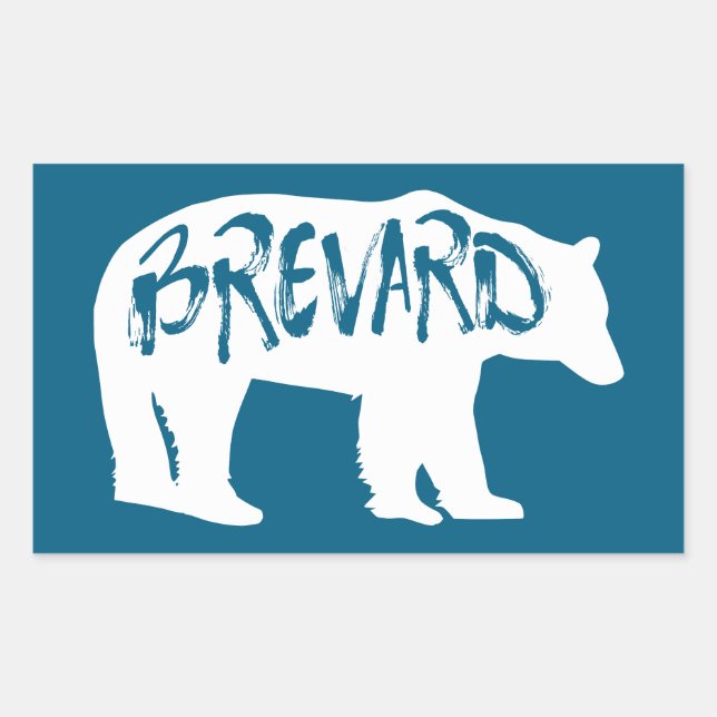 Adesivo Retangular Brevard North Carolina Bear (Frente)