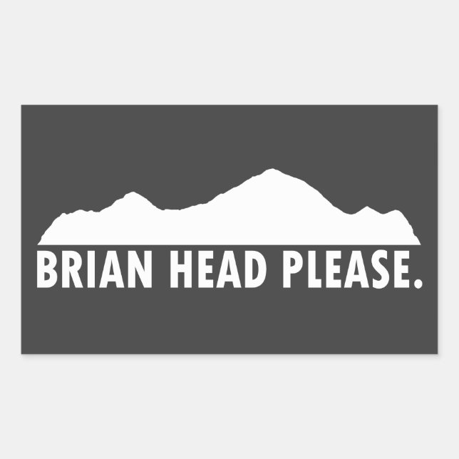 Adesivo Retangular Brian Head Utah Por Favor (Frente)