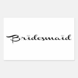 Adesivo Retangular Bridesmaid Black em White