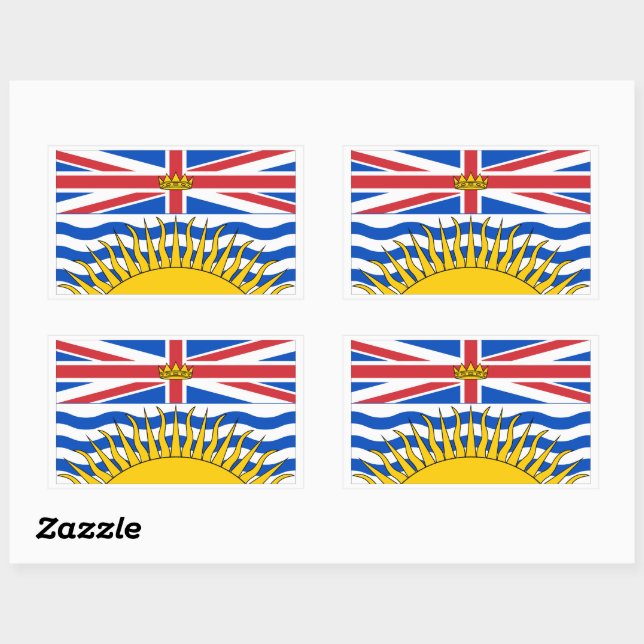Adesivo Retangular British Columbia Flags Graphic (Folha)