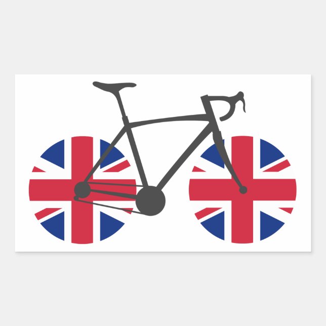 Adesivo Retangular British Flag Cycling (Frente)
