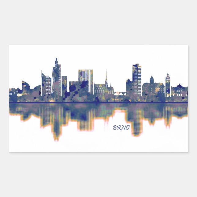 Adesivo Retangular Brno Skyline (Frente)