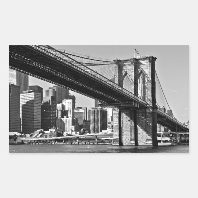 Adesivo Retangular Brooklyn Bridge Nova Iorque (Frente)