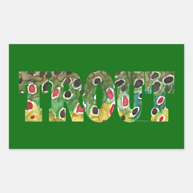 Adesivo Retangular Brown Trout Design (Frente)