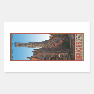 Adesivo Retangular Bruges - a torre de sino