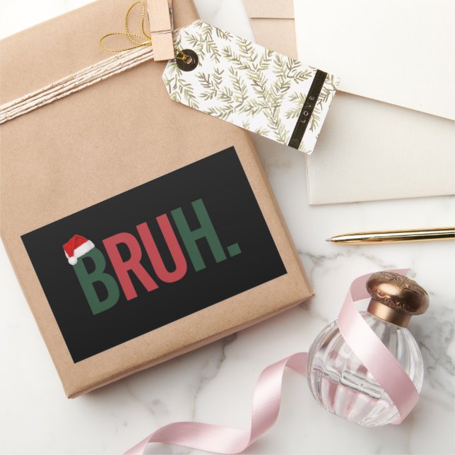 Adesivo Retangular Bruh Natal Oferece-Lhe O Pai Da Mãe, Bro Sis. (Presentear)