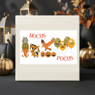 Adesivo Retangular Bruxa Errante Jack O Lanterns Corvo Hocus Pocus 