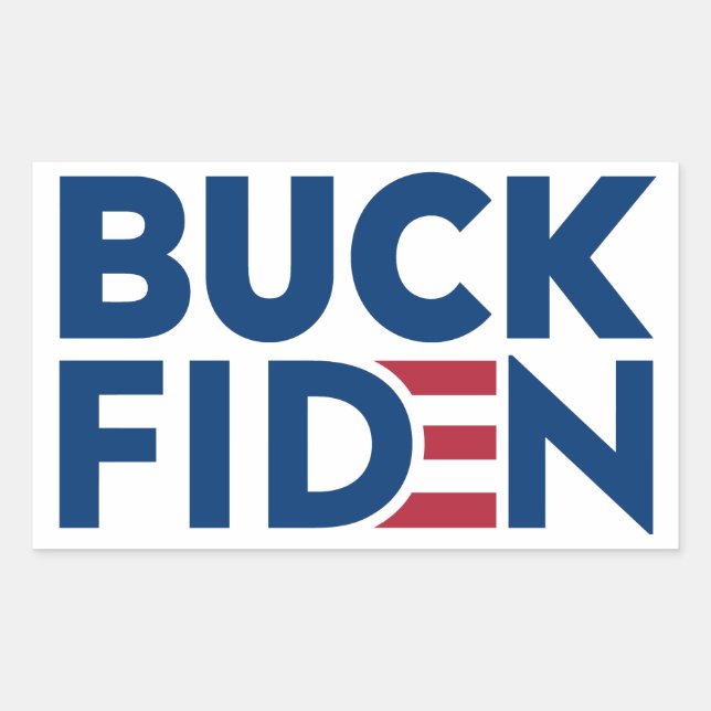 Adesivo Retangular Buck Fiden Slogan Chant Anti Joe Biden (Frente)