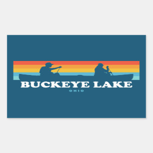 Adesivo Retangular Buckeye Lake Ohio Canoe