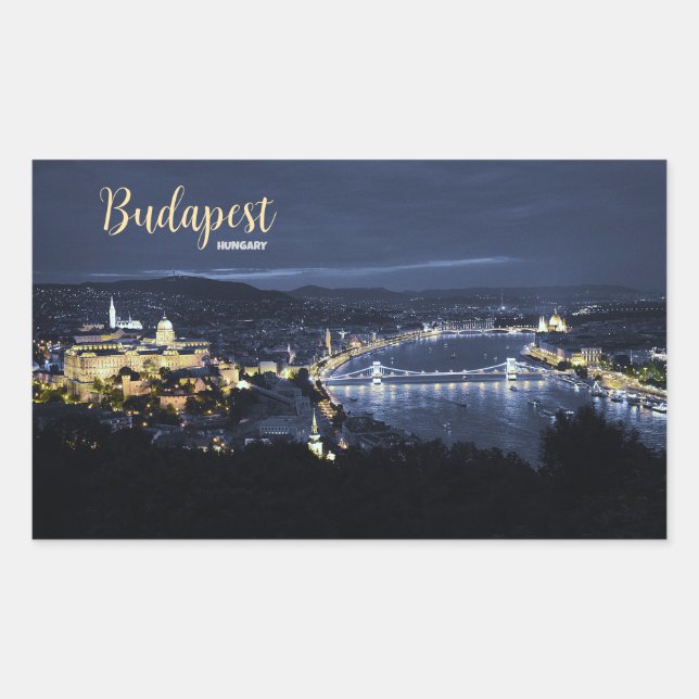 Adesivo Retangular Budapest Hungary Stickers (Frente)