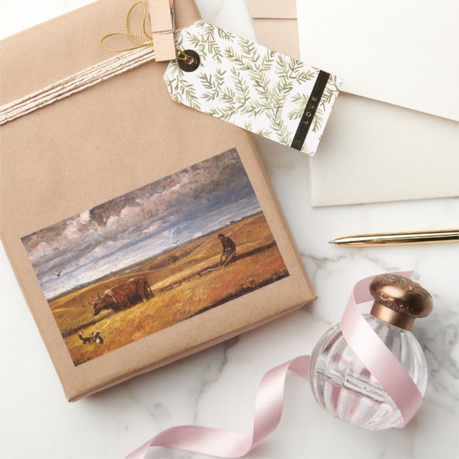 Adesivo Retangular Buffalo Bones Empreendidos por Harvey Thomas Dunn (Presentear)