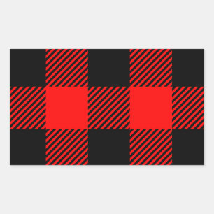 Adesivo Retangular Buffalo Check Red and Black Lumberjack Xadrez Deco