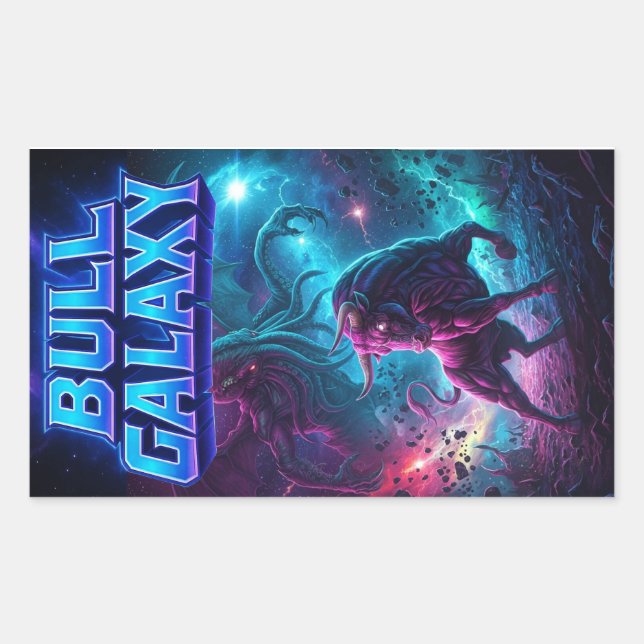 Adesivo Retangular Bull Galaxy Sticker 02 (Frente)