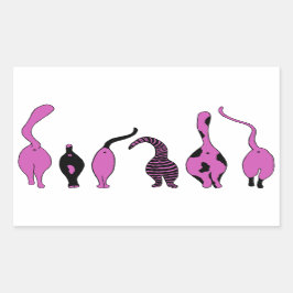 Adesivo Retangular Bumbuns de Gato Roxo