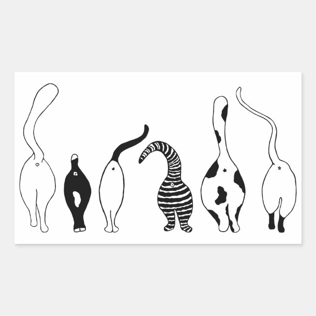 Adesivo Retangular Bumbuns de gatos (Frente)