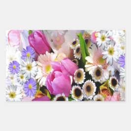 Adesivo Retangular Buquê de abril