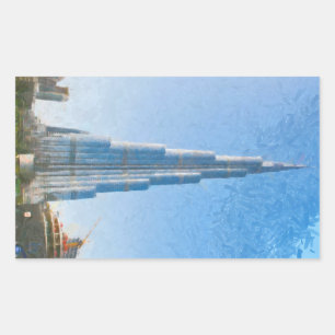 Adesivo Retangular Burj Khalifa, pintura de Dubai