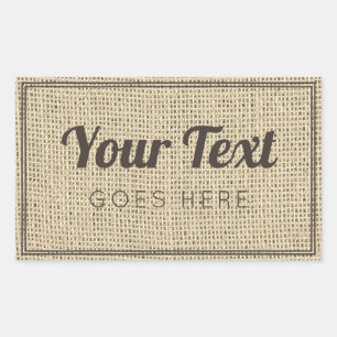 Adesivo Retangular Burlap de Tendência Simples com Vintagem de Produ