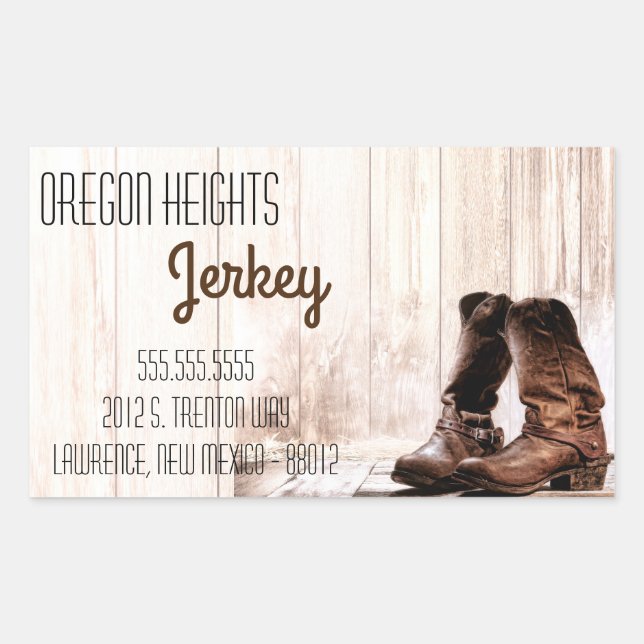 Adesivo Retangular Business Address Stickers Red Boots Country Russo (Frente)