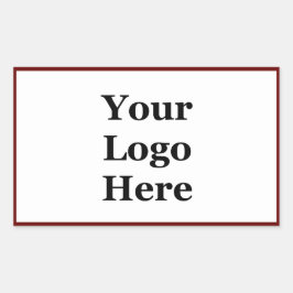 Adesivo Retangular Business Dark Red e White Seu Modelo de logotipo