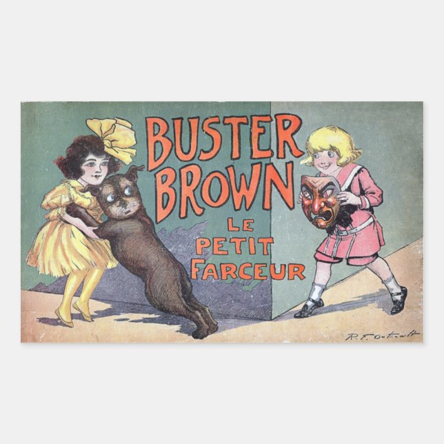 Adesivo Retangular Buster Brown (Frente)