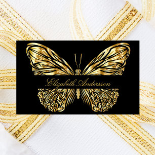 Adesivo Retangular Butterfly black gold code QR code elegante script