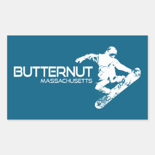 Adesivo Retangular Butternut Massachusetts Ski Resort Snowboarder
